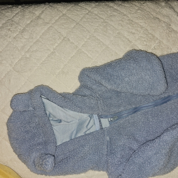 Cozy Blue Fleece Baby Footie - Picture 3 of 5